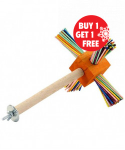 37cm Party Fun Spinning Perch Parrot Toy - BOGOF